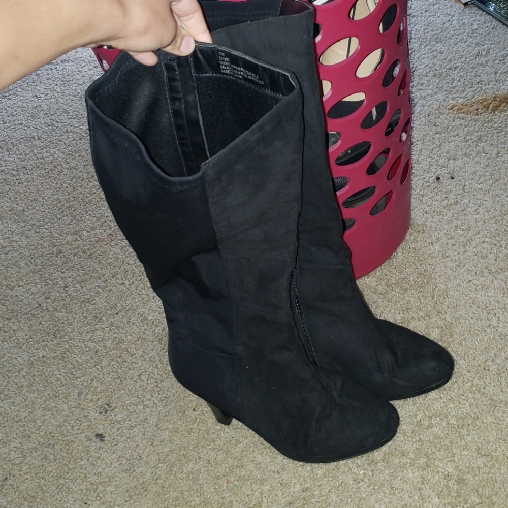 Knee high black boots (wide width & wide calf)